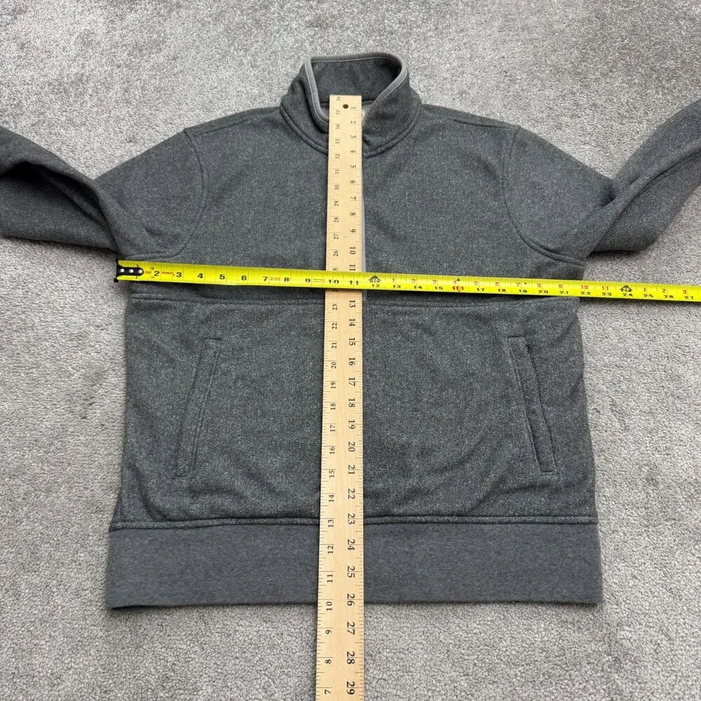 J.Crew Fleece 1/4 Zip Pullover Sweatshirt Mens Medium Gray Pocket Outdoor Casual
